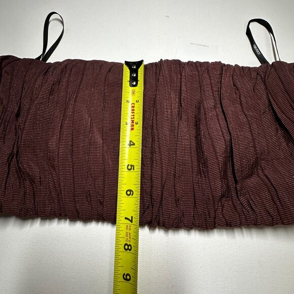 Forever 21 Bubble Bandeau Top Tube Womens Medium Dark Cocoa Festival NWT - Picture 4 of 9